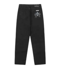 Chrome Hearts cross-distressed jeans